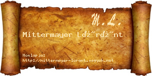 Mittermayer Lóránt névjegykártya